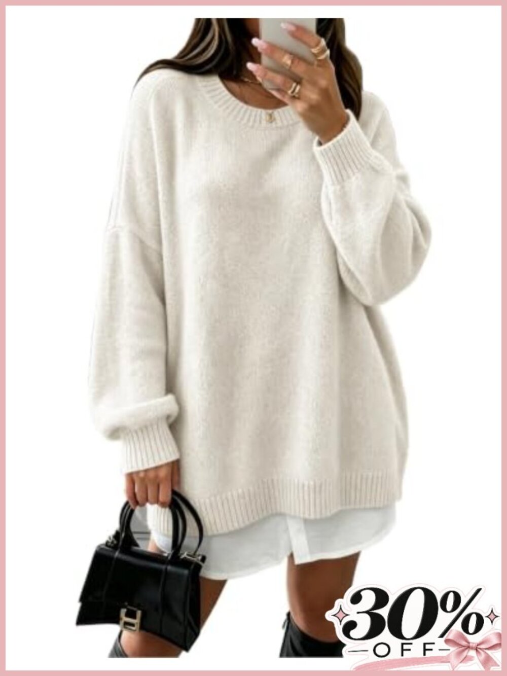 Womens Oversized Sweater Long Sleeve Crewneck Casual Pullover Soft Knit